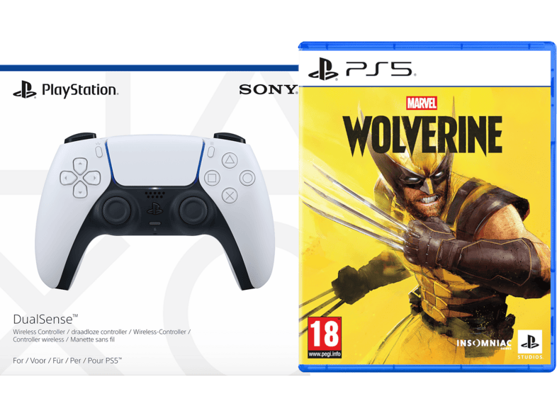 Sony DualSense® Wireless-Controller white für PS5, PC, Mac + Spiel Marvel's Wolverine; Wireless Controller