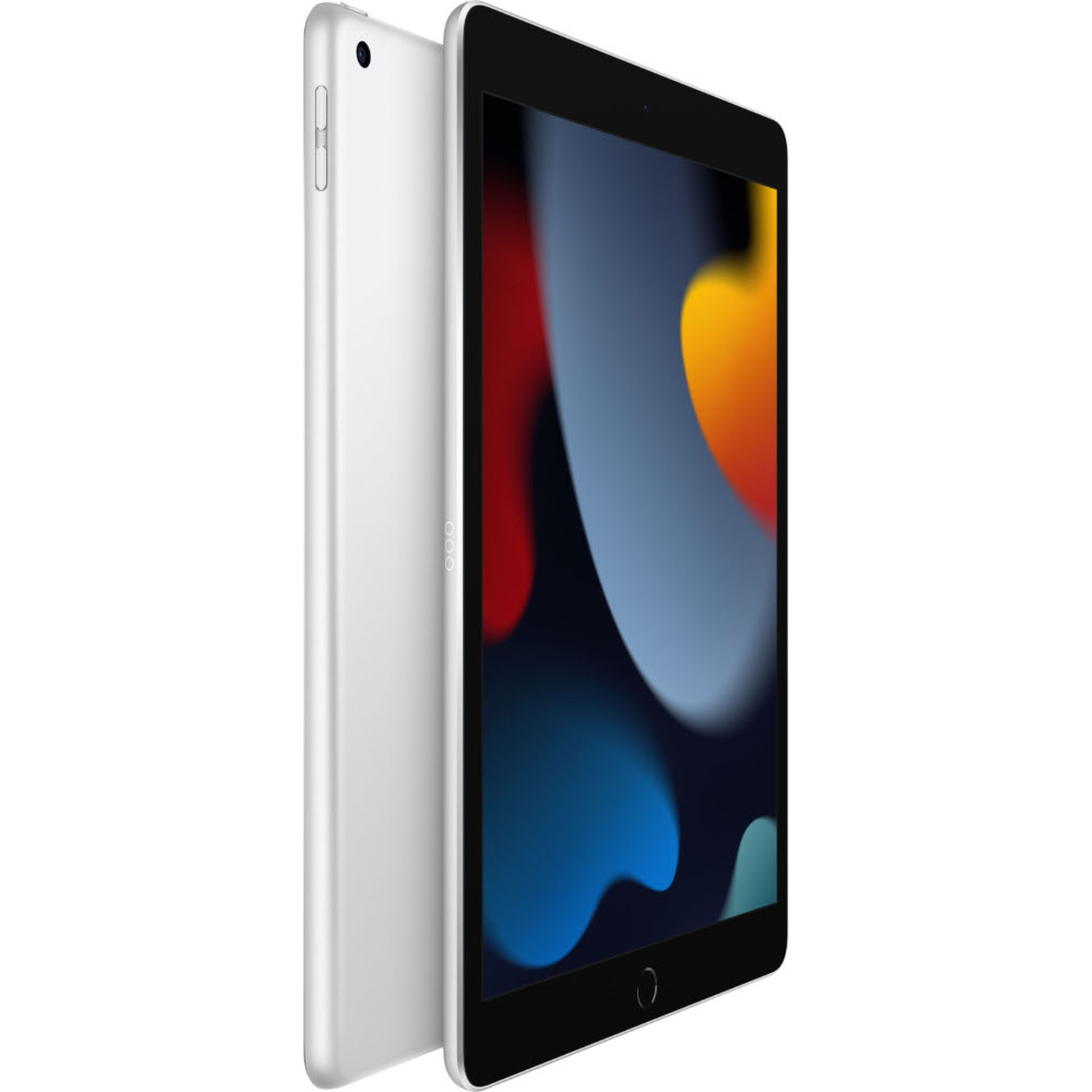Twee zilveren tablets staan rechtop in een lichte hoek tegen een witte achtergrond.