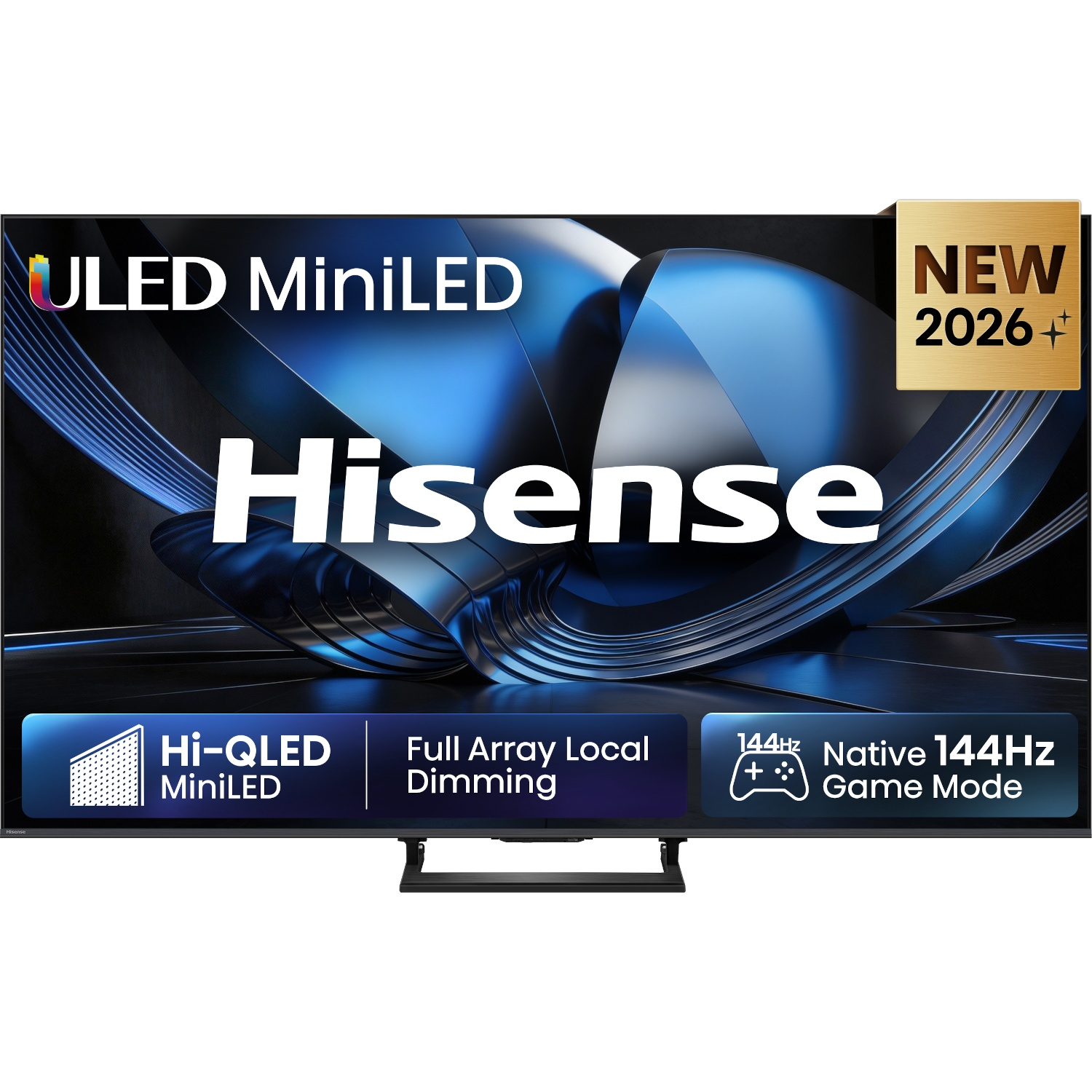 Hisense ULED MiniLED TV with Hi-QLED and 144Hz Game Mode.