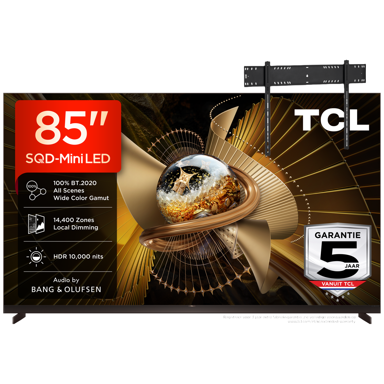 Tcl 85x11l Sqd-mini-led Ultra Hd 4k 85" (2026) + Vogels Vaste Tv-beugel 80"-120" Max 160kg Zwart Tv Bundle