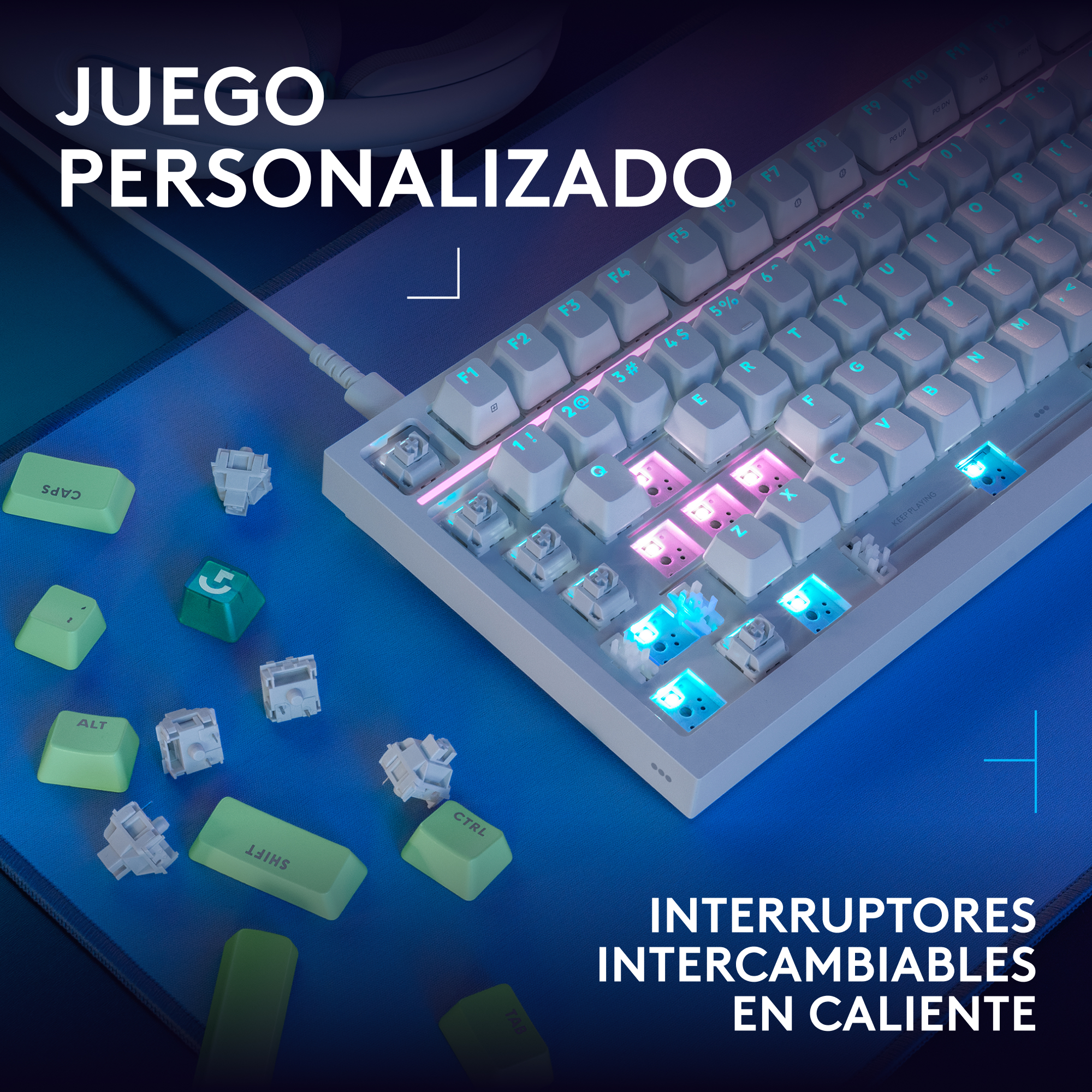 Juego personalizado, interruptores intercambiables en caliente
