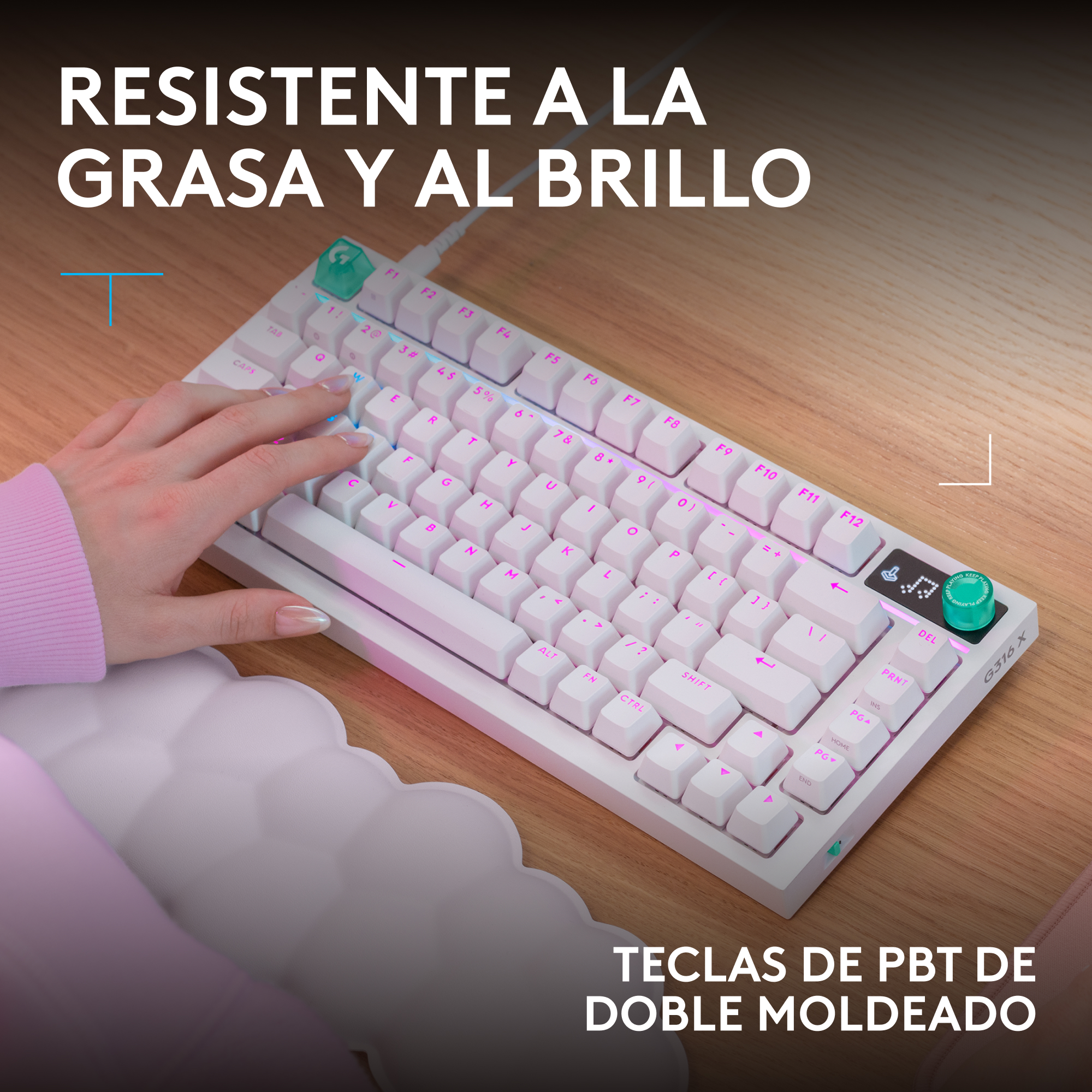 Resistente a la grasa y al brillo, teclas de pbt de doble moldeado
