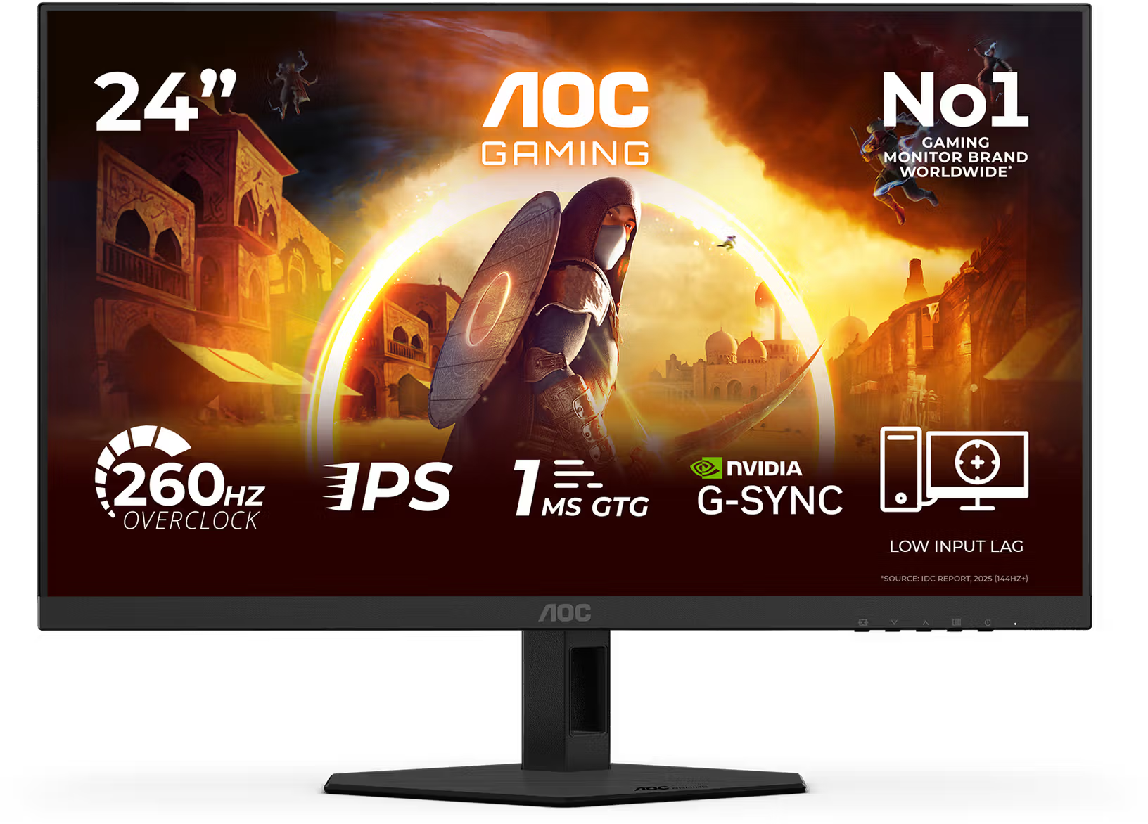 AOC 24G4ZRE 23,8" Sík FHD 260 Hz 16:9 G-Sync IPS LED Gamer Monitor