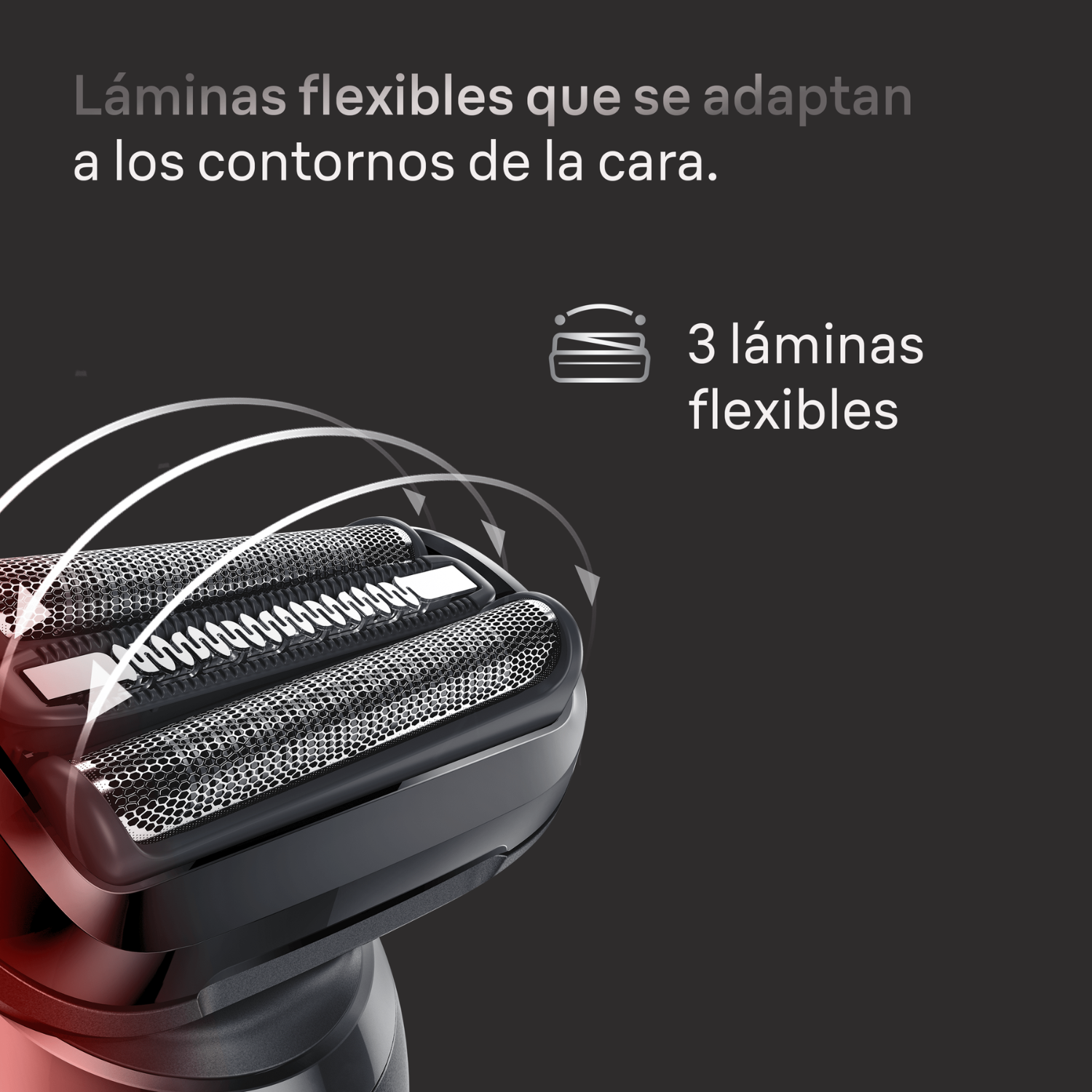 Láminas flexibles que se adaptan a los contornos de la cara. 3 láminas flexibles.