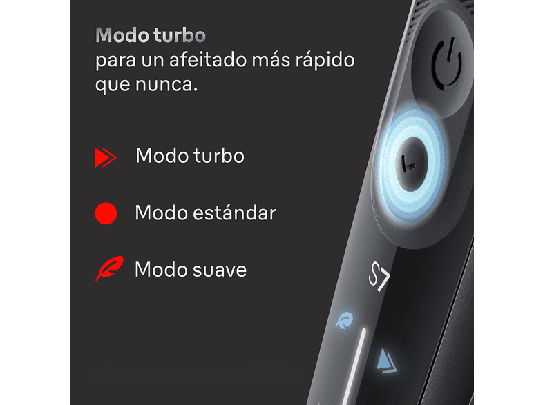 Afeitadora - Braun eléctrica Series 7 72-N1000S Sport, 3 modos, 60 min autonomía, Afeitado en seco y mojado, Negro – imagen 3