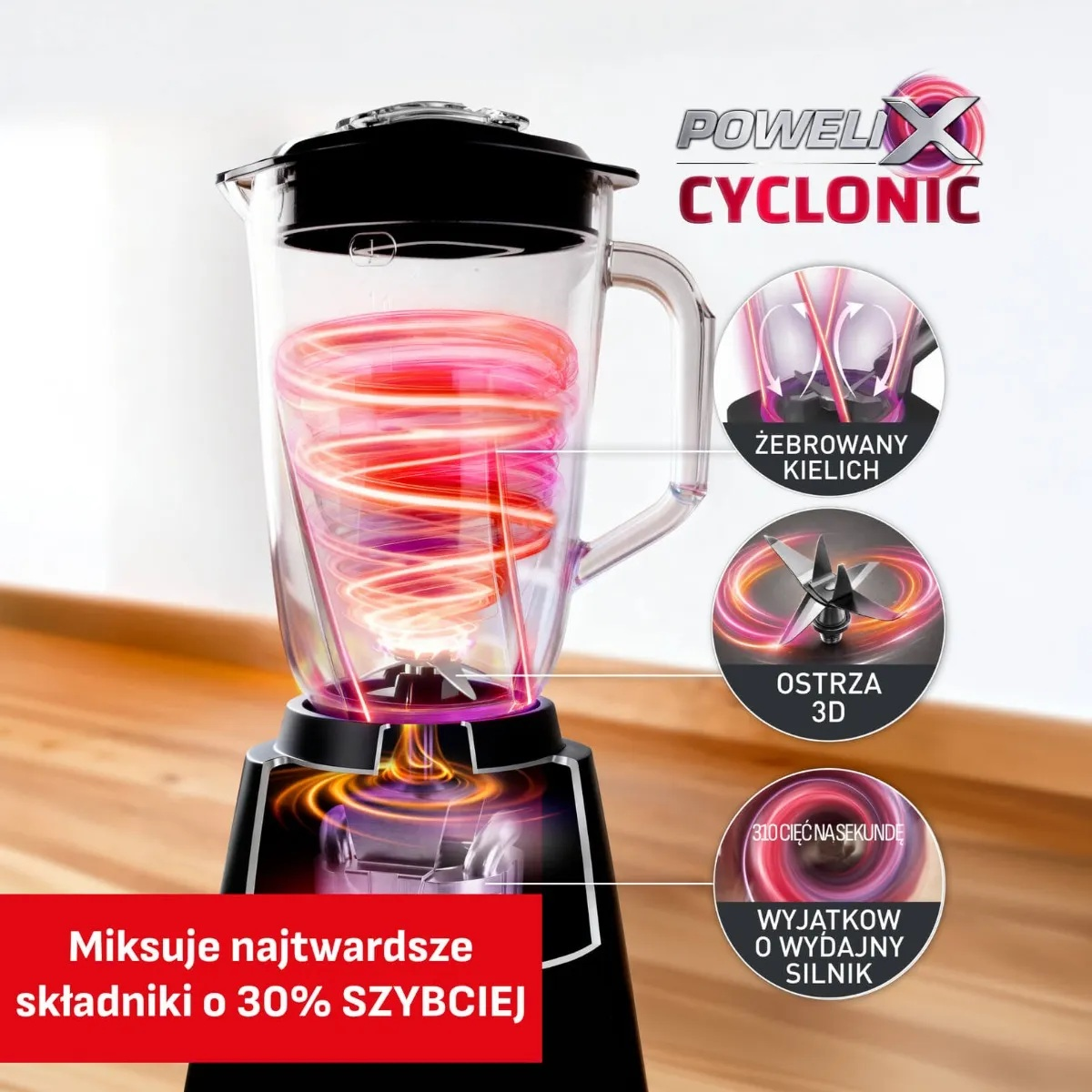 Blender kielichowy TEFAL Blendforce BL5958F0 Czarny