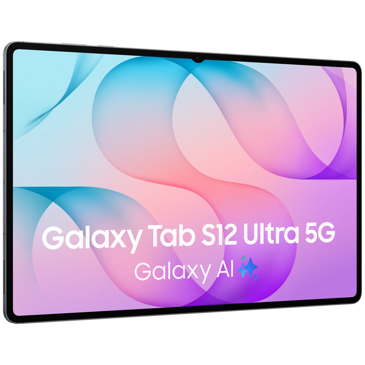 Une Galaxy Tab S12 Ultra 5G affichant Galaxy AI sur son écran coloré.
