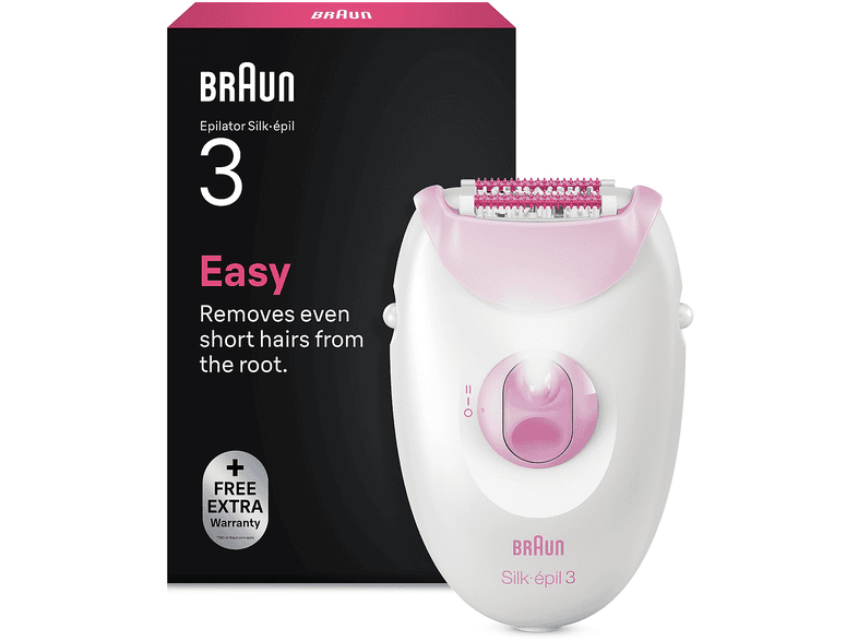 EPILATORE BRAUN LEGEPIL SE3-000, 2 x velocità, Autonomia di 40 min, Elettrico, ROSA