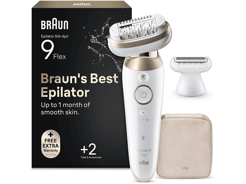 EPILATORE BRAUN LEGEPIL SES9-030 3D, 2 x velocità, Autonomia di 50 min, Accumulatore, Ricarica in 60 min ORO