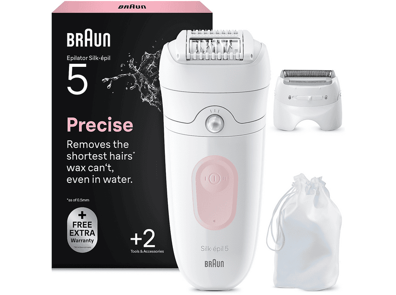 EPILATORE BRAUN LEGEPIL SE5-041, 2 x velocità, Autonomia di 40 min, Accumulatore, Ricarica in 60 min ROSA