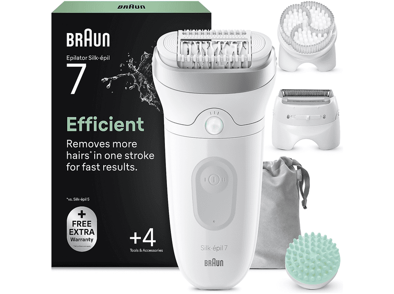 EPILATORE BRAUN LEGEPIL SE7-081, 2 x velocità, Autonomia di 40 min, Accumulatore, Ricarica in 60 min Bianco