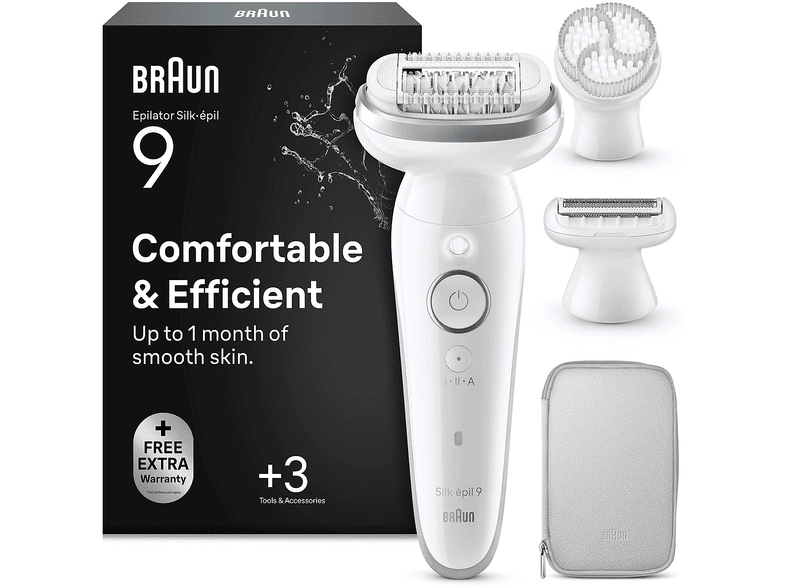 EPILATORE BRAUN LEGEPIL SES9-061, 2 x velocità, Autonomia di 50 min, Accumulatore, Ricarica in 60 min ARGENTO