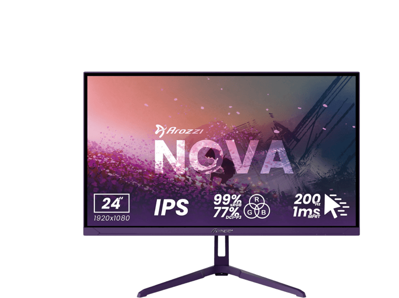 AROZZI LED 23,8 Zoll Gaming Monitor, Full-HD, 1 ms Reaktionszeit, 300 cd/m², 200 Hz, Purple