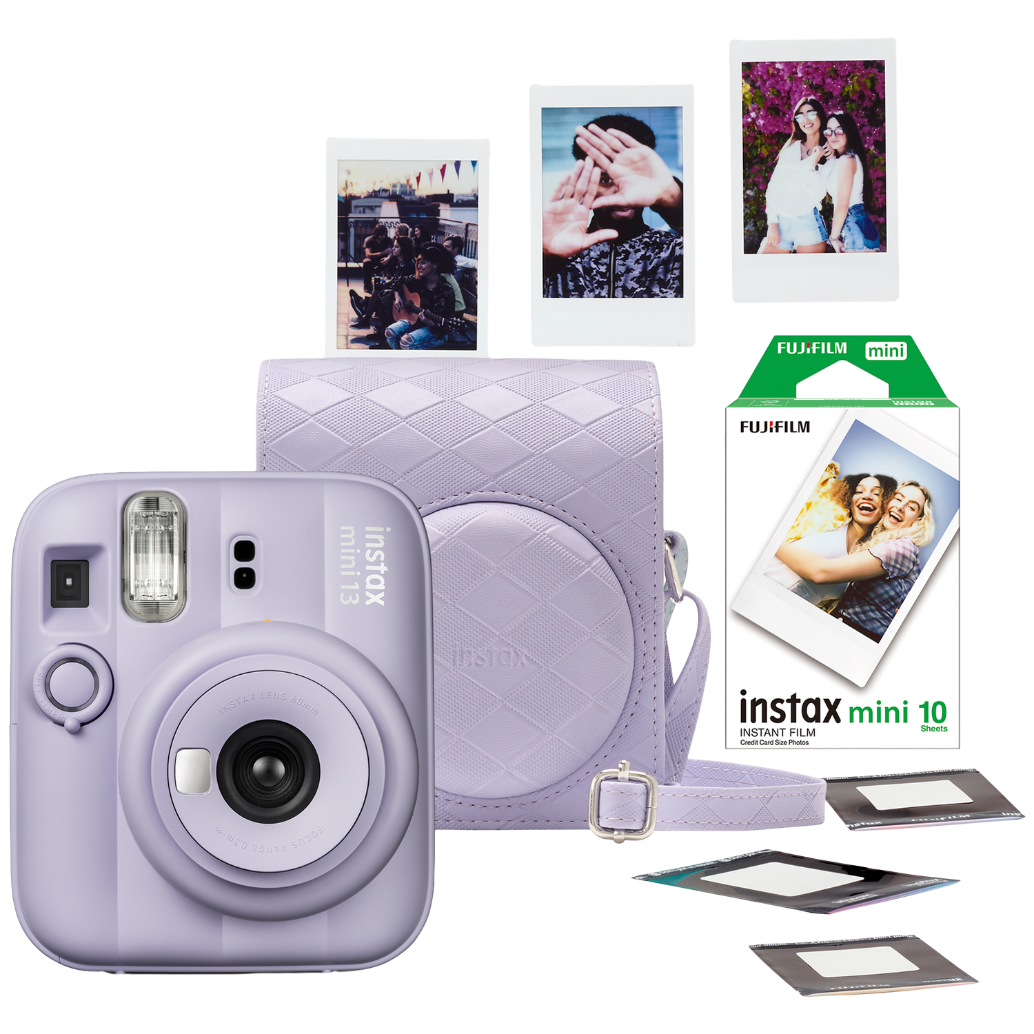 Fujifilm Instax™ Mini 13 Plaid Purple Bundel Instantcamera Paars