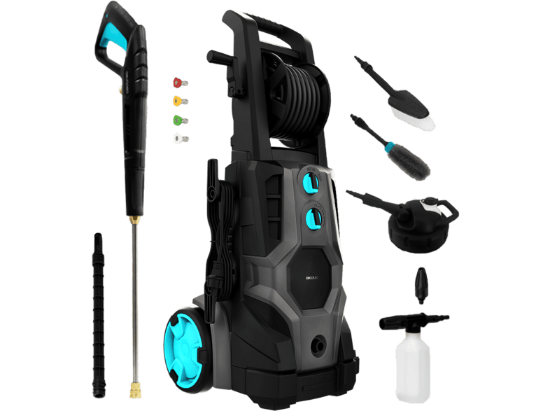 Hidrolimpiadora - Cecotec HydroBoost 3200 TotalClean, W, Motor brushless, 225 bar, 540 L/h, Bomba de aluminio, Accesorios, Negro