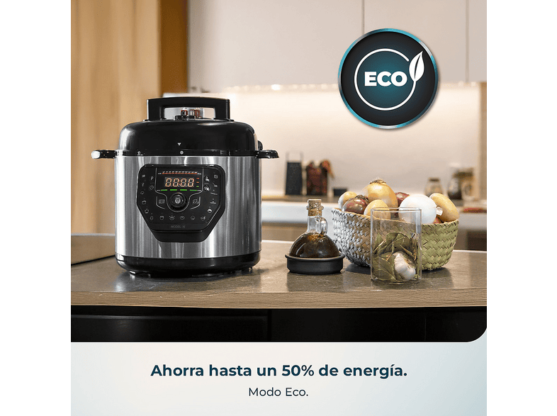 Robot de cocina - Cecotec Olla GM H, 6 L, 19 funciones, Tapa Advance, Modo Eco, 11 temperaturas y 5 niveles presión, Inox – imagen 2