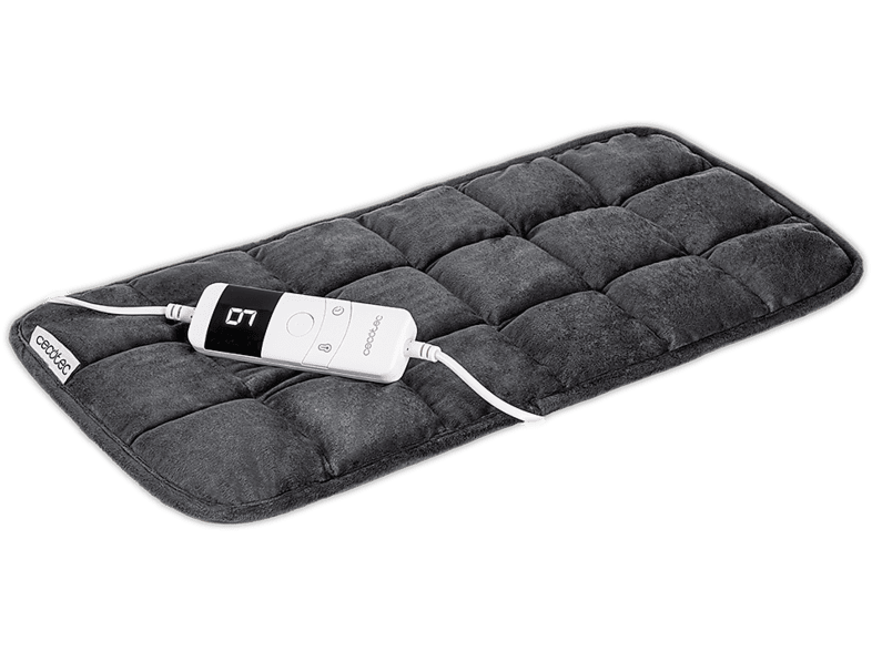 Almohadilla eléctrica - Cecotec HeatConfort 4000 ThermalPad Weighted Elite, 30 x 60 cm, 2 kg, 10 temperaturas, Temporizador y controlador LCD, Gris
