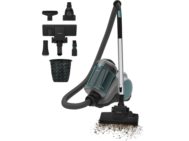 Aspirador con bolsa - Cecotec Conga Rockstar Cyclonic Powerbag Max, 900 W, 175 AW, 20 kPa, Depósito de 2 L y opción o sin bolsa, Multicolor