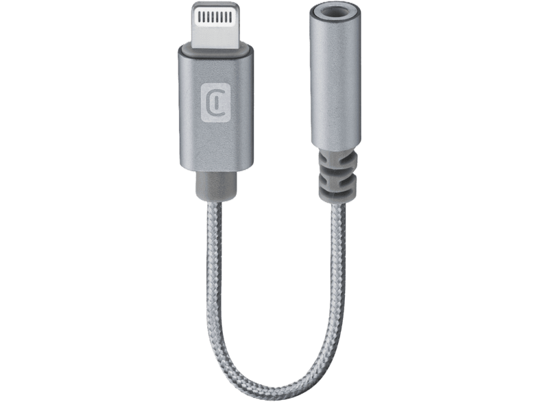 Adaptador - CellularLine Music Enabler, Conector Lightning a jack 3.5 mm, Plata