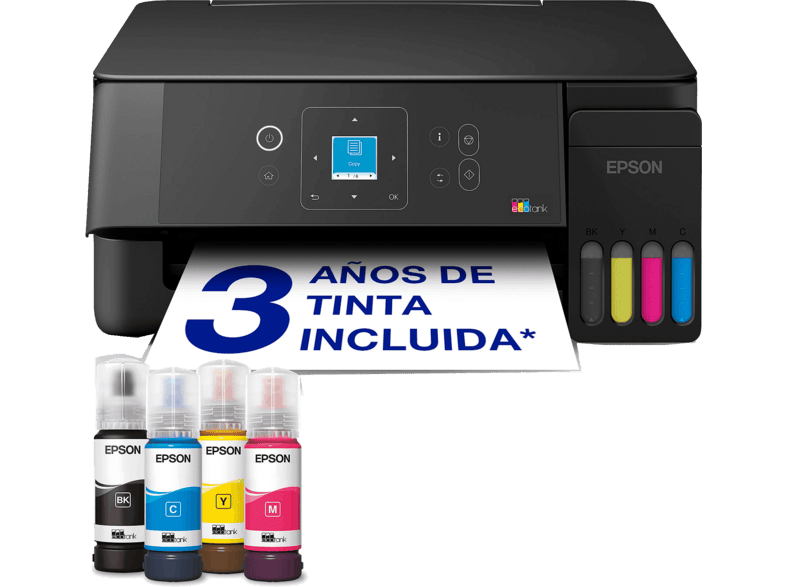 Impresora multifunción tinta - Epson EcoTank ET-2925, Wifi, Escaner, Copiadora, Negro