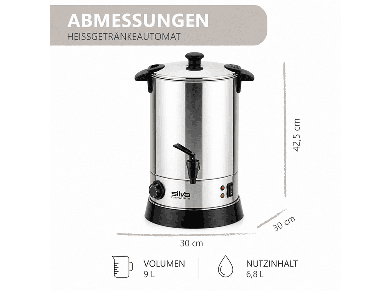 Silva-Homeline HG 090 Heißgetränkeautomat 6.8l, Edelstahl — Foto 2 von 4