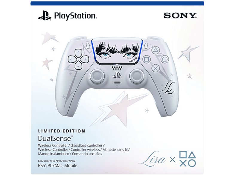 Mando PS5 - Sony DualSense®: Edición Limitada LISA, Bluetooth, Con o sin cable, Retroalimentación háptica, Blanco – imagen 2