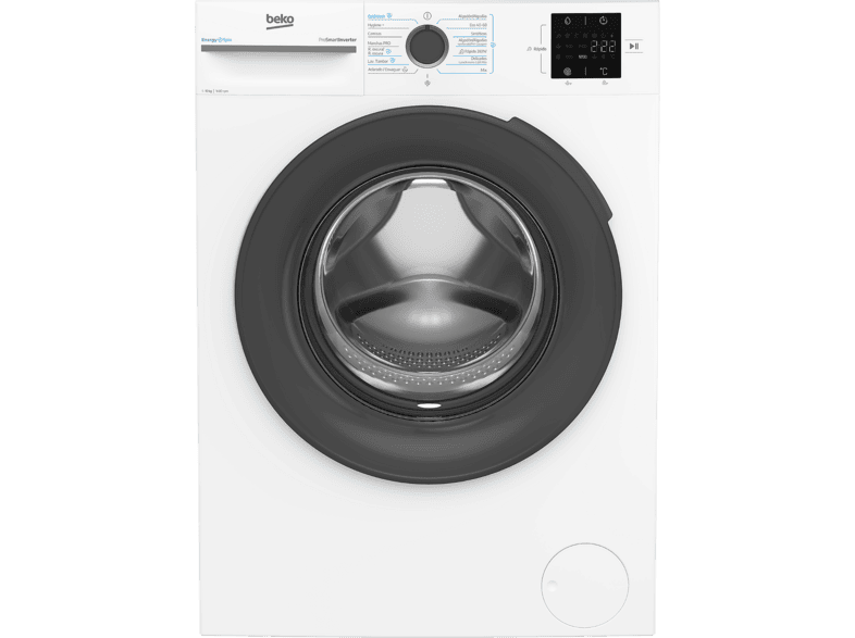 Lavadora carga frontal - Beko VBM3WFT310413WA, 10 kg, 1400 rpm, 15 Programas, EnergySpin, SteamCure™, Motor ProSmart Inverter, Blanco