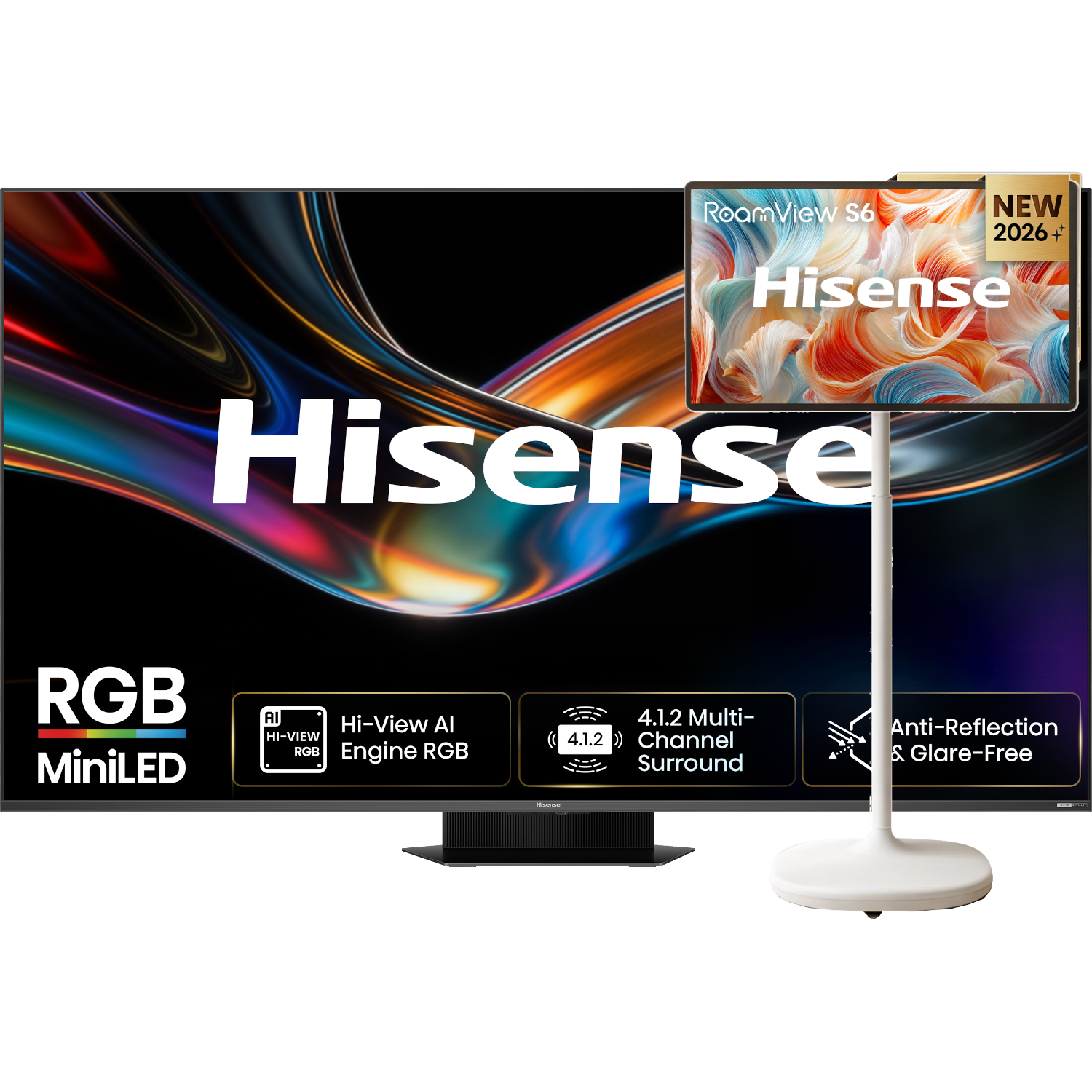 Hisense 85ur9s Rgb Miniled 4k (2026) + 32s6s Smart Touchscreen Tv Bundle