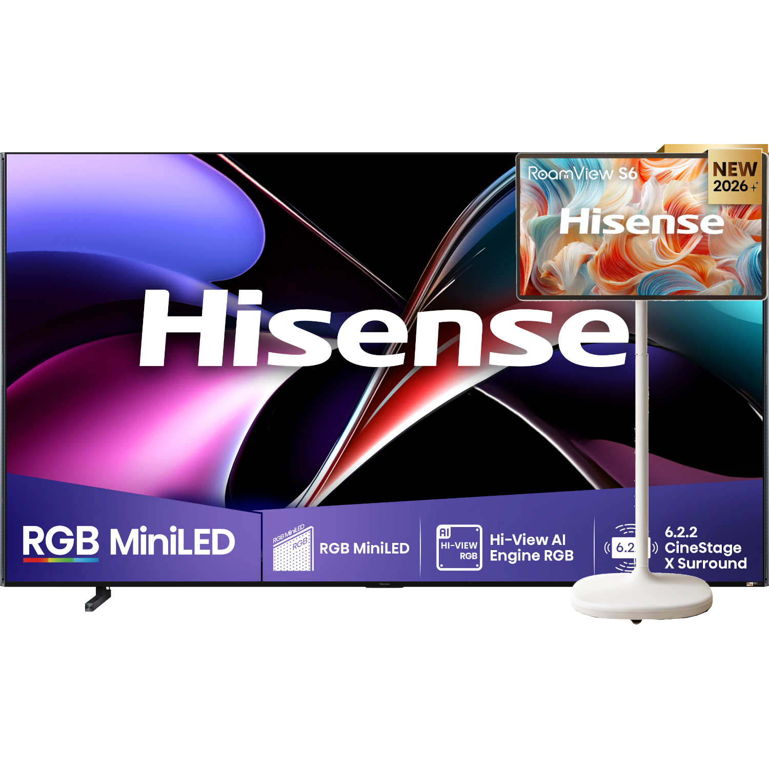 Hisense 100uxq Rgb Miniled 4k (2026) + 32s6s Smart Touchscreen Tv Bundle