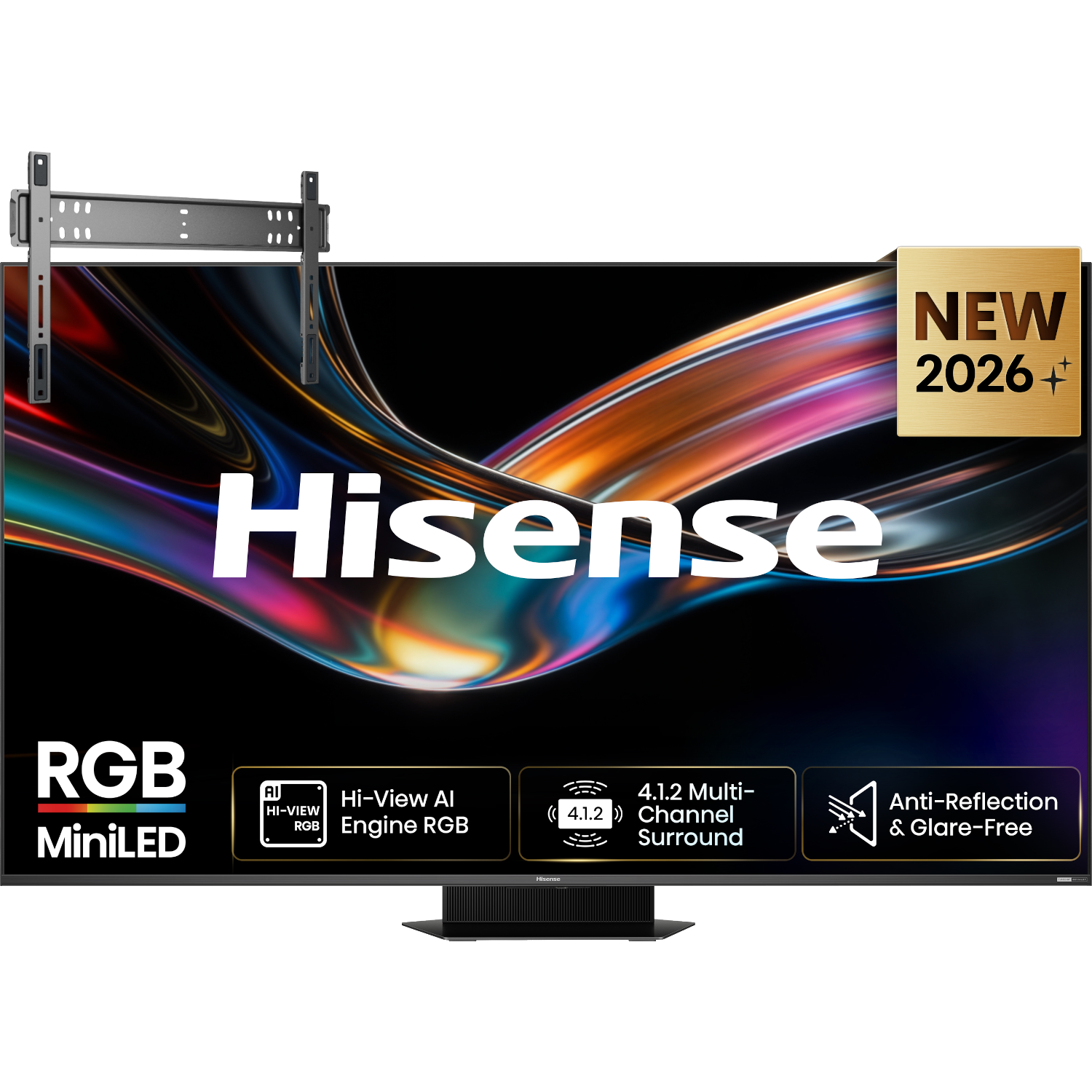 Hisense 85ur9s Ultra Hd 4k Mini-led 85" (2026) + Vogels Vaste Tv-beugel 40"-110" Max 100kg Zwart Tv Bundle