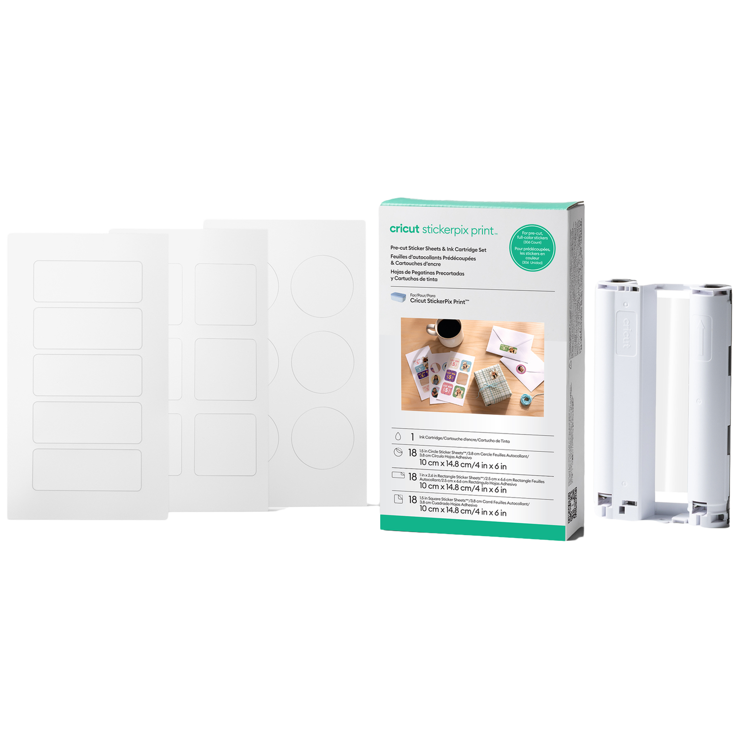 Cricut Stickerpix Print™-set Met Voorgesneden Stickerbladen En Inktcartridge (54 Afdrukken) Stickermachine Accessoires