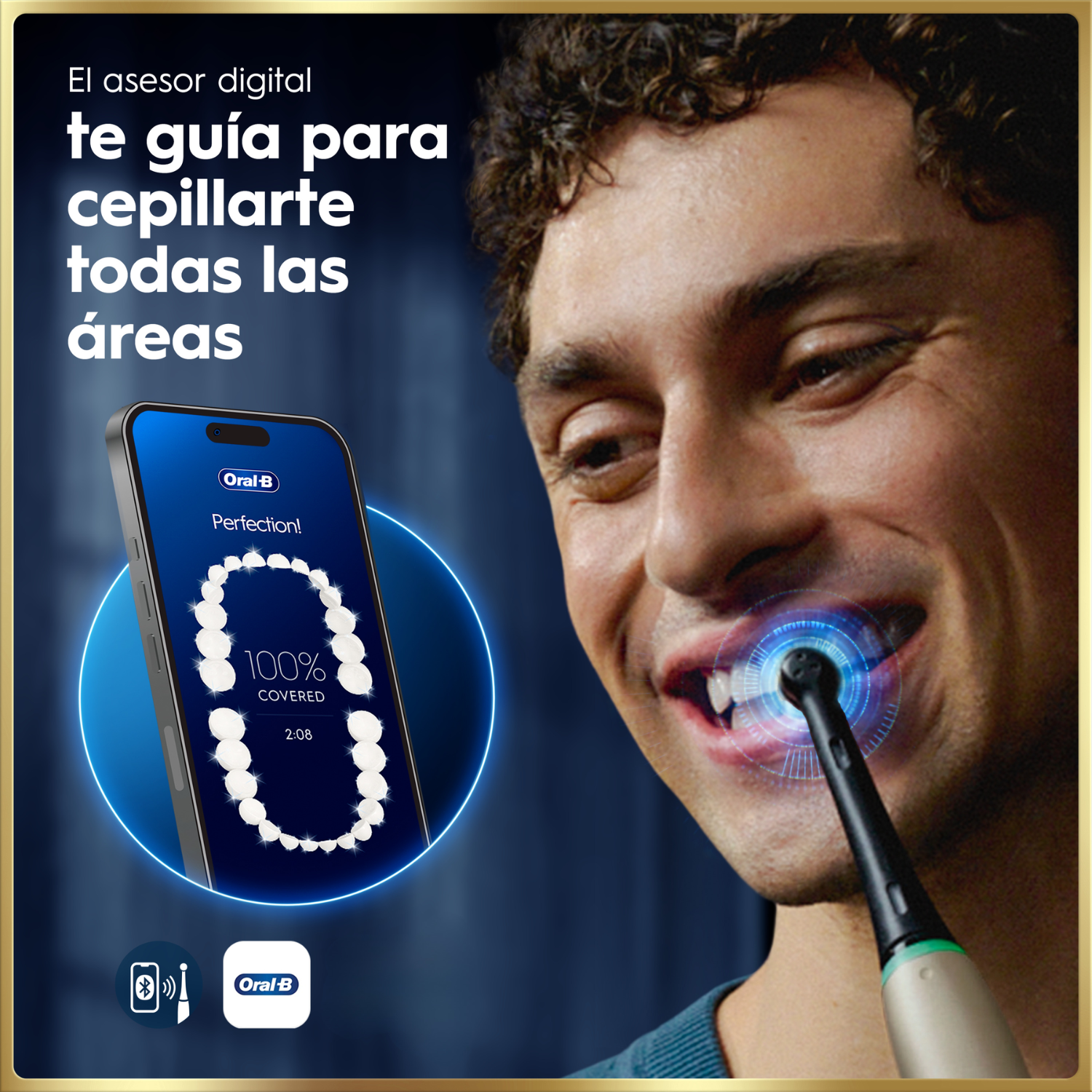 El asesor digital te guía para cepillarte en todas las áreas. Oral-B.