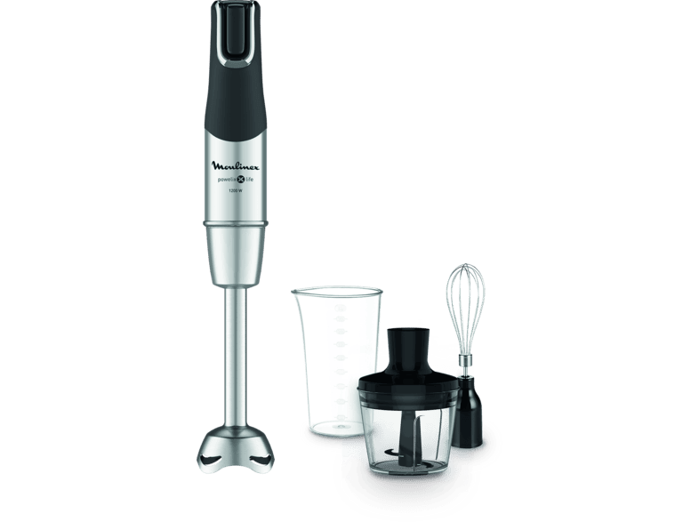 Batidora de mano - Moulinex Powelix Life DD953D, 3 en 1, 1200 W, Tecnología Powelix, 4 Cuchillas, Velocidad Gradual, Acces. Incluidos, Acero Inox.