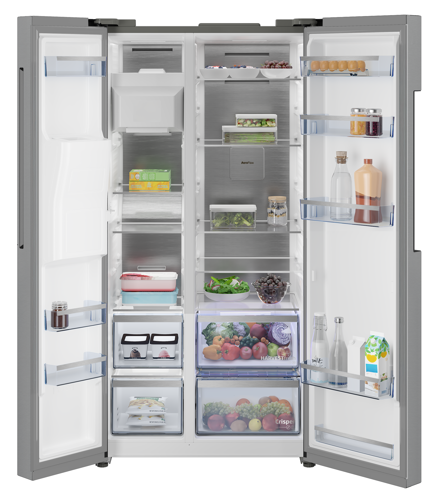 Chłodziarko-zamrażarka Side by side BEKO B5RGNE64EHIBXBRW 182cm HomeWhiz HarvestFresh Ciemny inox