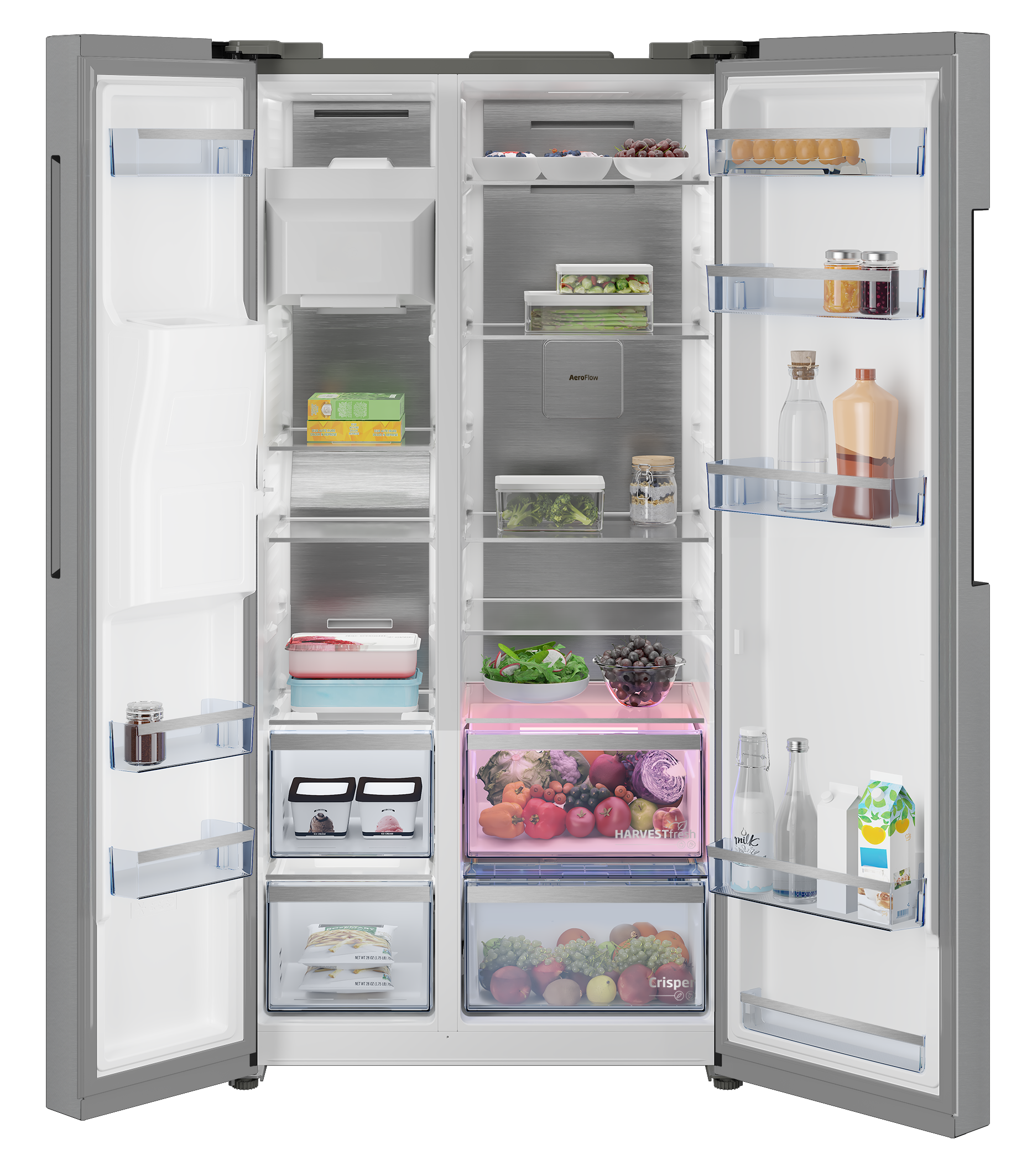 Chłodziarko-zamrażarka Side by side BEKO B5RGNE64EHIBXBRW 182cm HomeWhiz HarvestFresh Ciemny inox