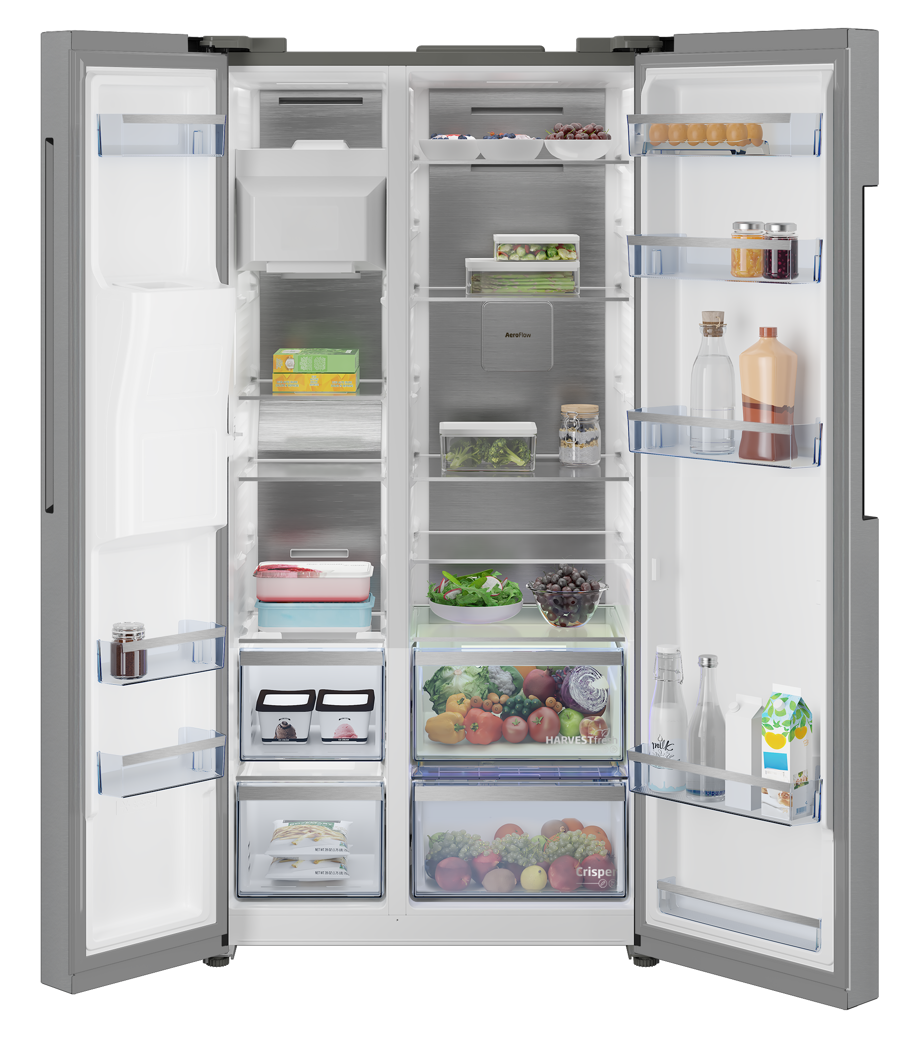 Chłodziarko-zamrażarka Side by side BEKO B5RGNE64EHIBXBRW 182cm HomeWhiz HarvestFresh Ciemny inox