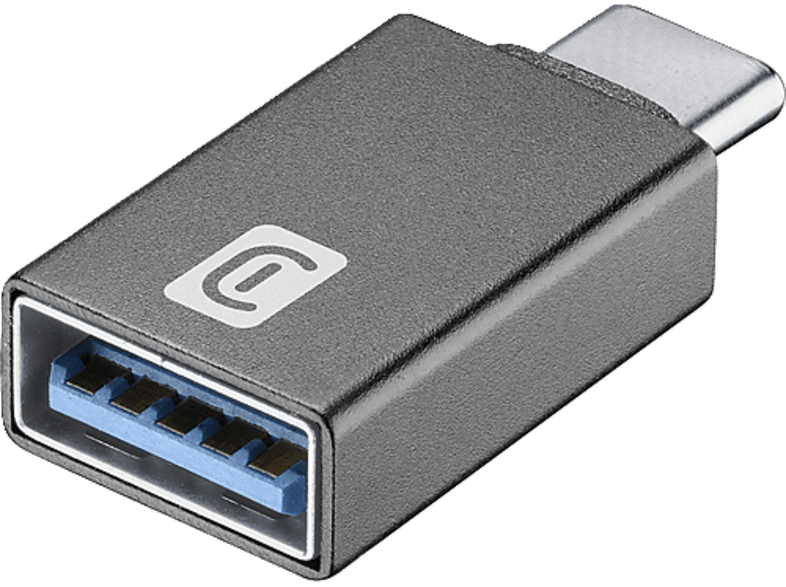 Adaptador USB a C - CellularLine Adapter, C, USB, Negro