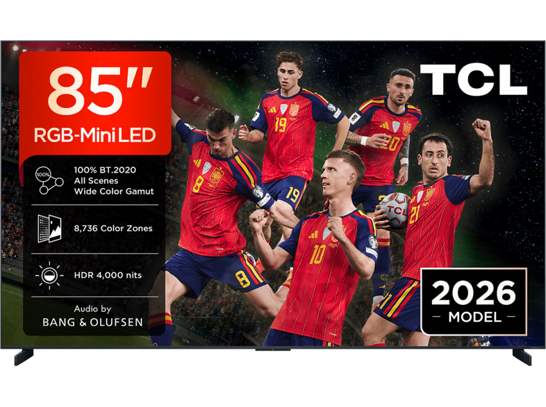 TV RGB Mini LED 85" - TCL 85RM9L, UHD 4K, AiPQ Pro Processor, Smart con Google TV, 144 Hz, Negro