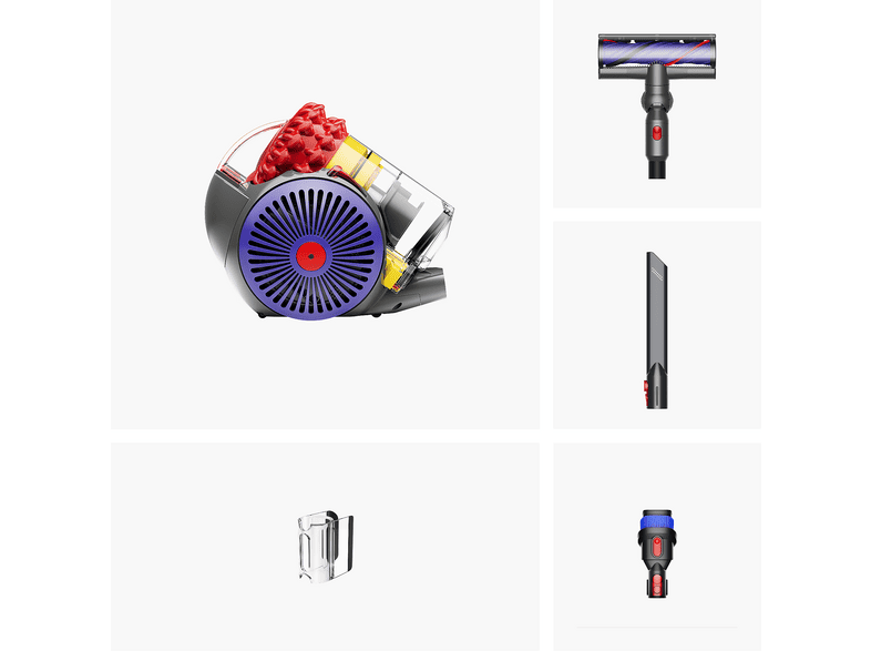 Aspirador sin bolsa - Dyson Big Ball™ con cabezal Motorbar™ antienredos, 135 AW, Cubo 1.6 l, Accesorios, Níquel