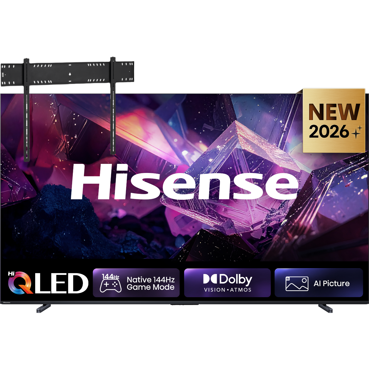 Hisense 100q7s Pro Ultra Hd 4k Qled 100" (2026) + Vogels Vaste Tv-beugel 80"-120" Max 160kg Zwart Tv Bundle