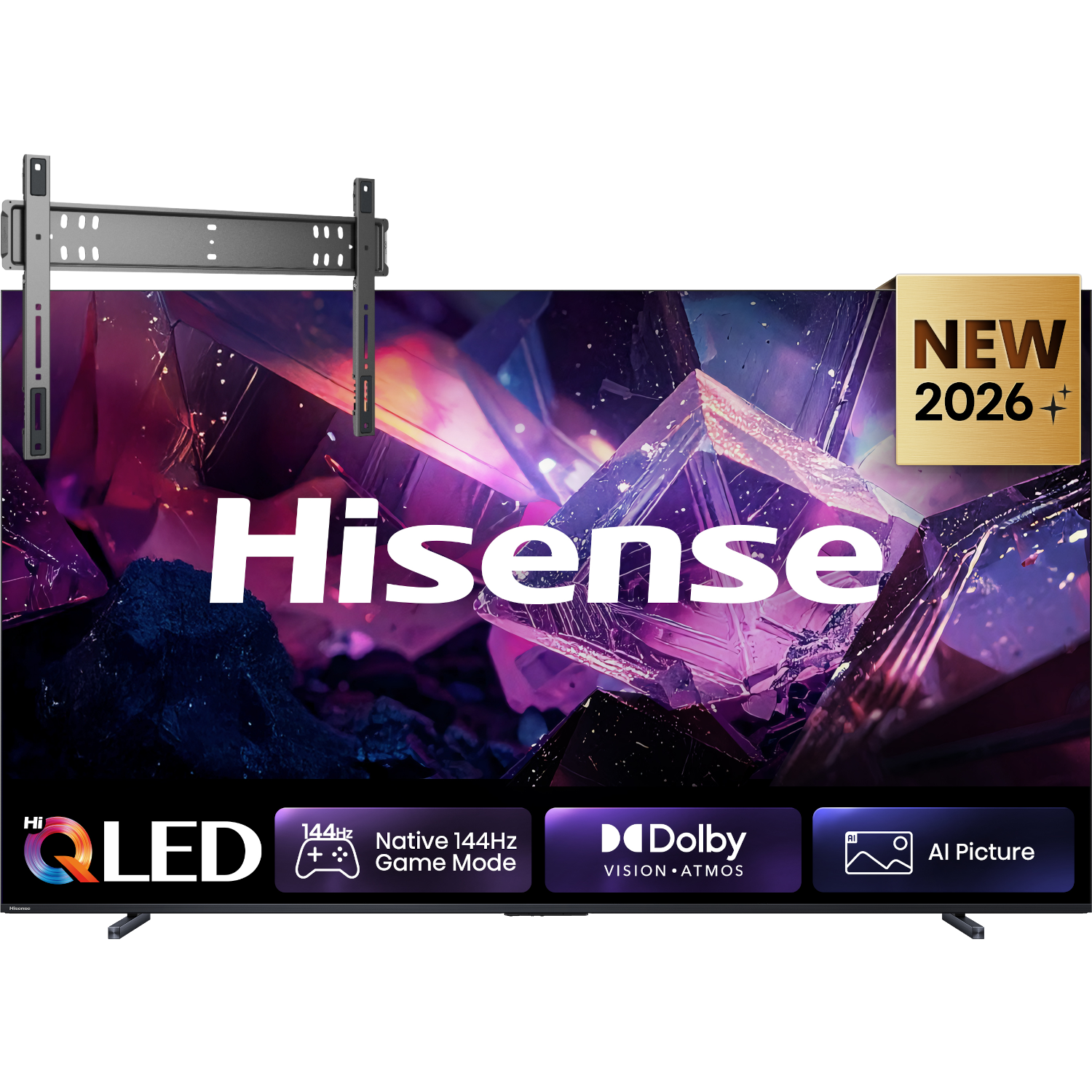 Hisense 100q7s Pro Ultra Hd 4k Qled 100" (2026) + Vogels Vaste Tv-beugel 40"-110" Max 100kg Zwart Tv Bundle