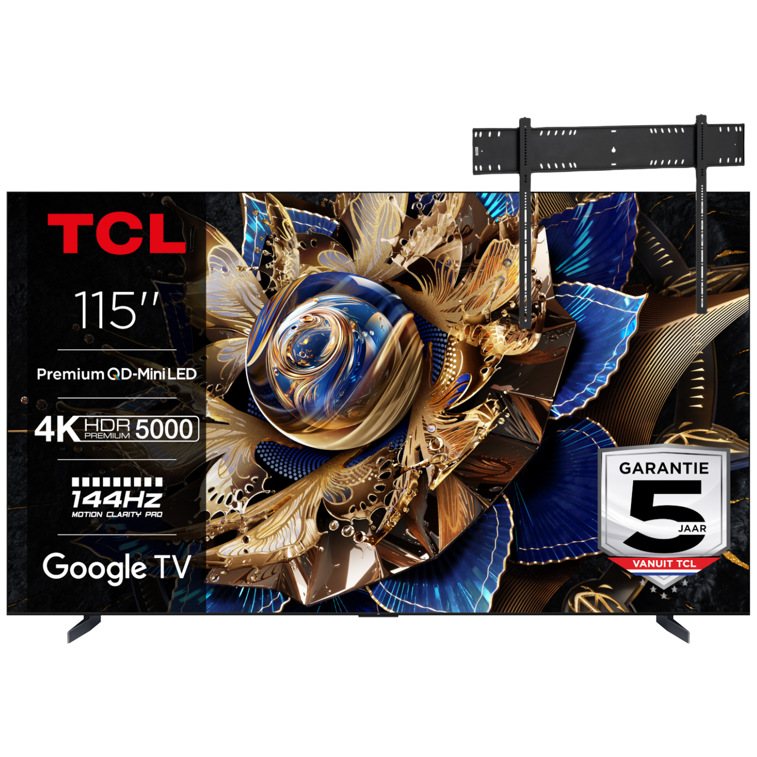Tcl 115x955 Ultra Hd 4k Mini-led 115" (2024) + Vogels Vaste Tv-beugel 80"-120" Max 160kg Zwart Tv Bundle