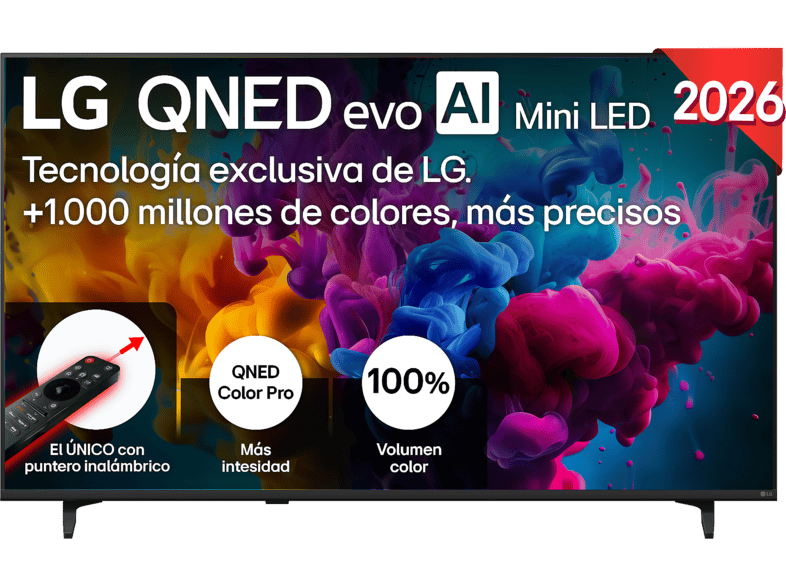 TV QNED Mini LED 55" - LG 55QNED8MB6A.AEU, UHD 4K, Alpha 8 AI Processor Gen2, Smart TV, Negro