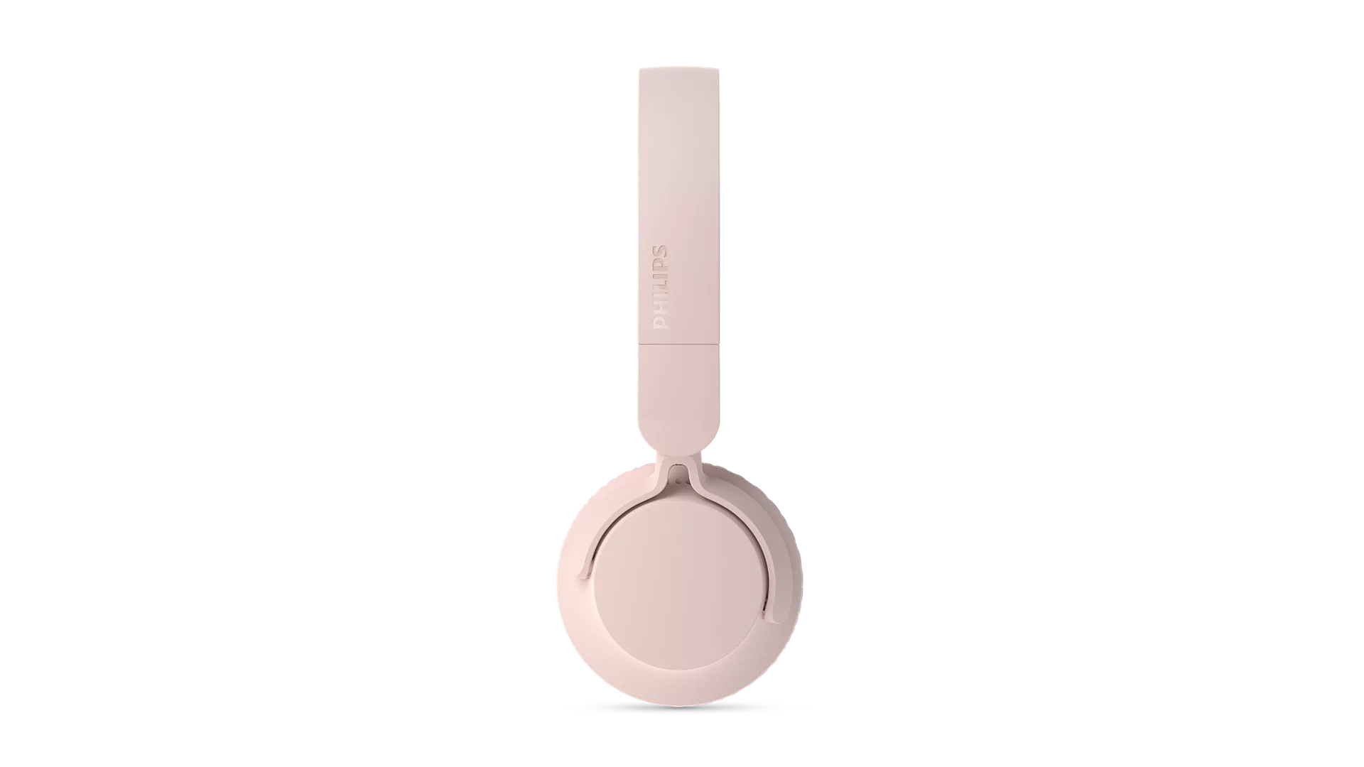 Beyaz arka plan üzerinde pembe Philips kulak üstü kulaklık.