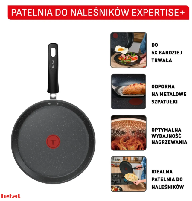 Patelnia do naleśników TEFAL G3333843 PCKP25 Czarny