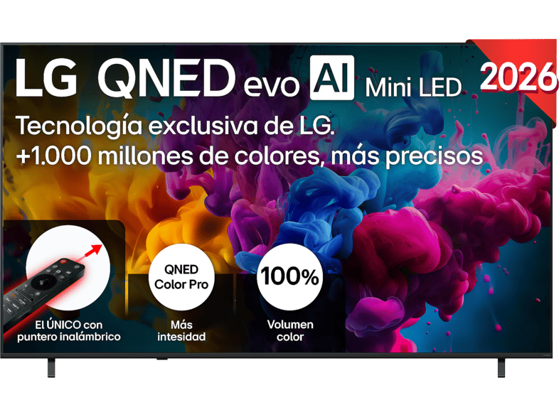 TV QNED Mini LED 85" - LG 85QNED8MB6A.AEU, UHD 4K, Alpha 8 AI Processor Gen2, Smart TV, Negro