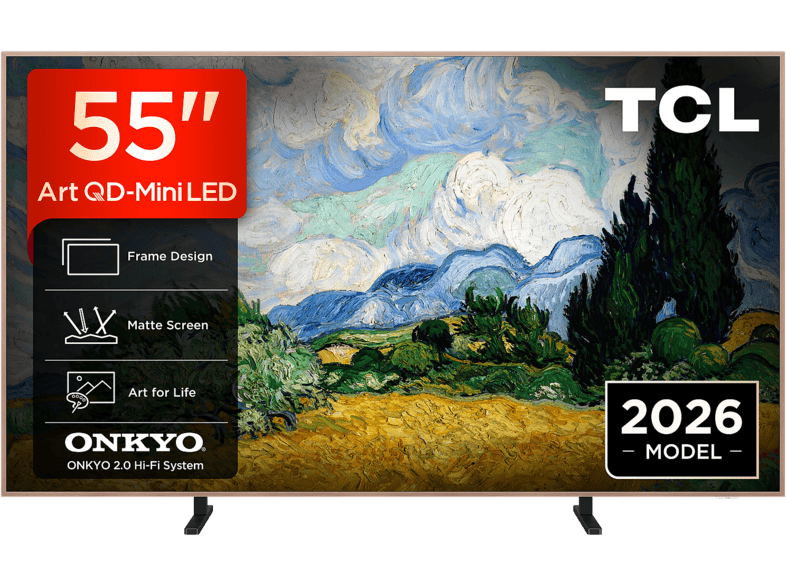 TV QD-Mini LED 55" - TCL 55C6K PRO, UHD 4K, AiPQ Processor, Smart con Google TV, Dolby Vision-Atmos, Negro