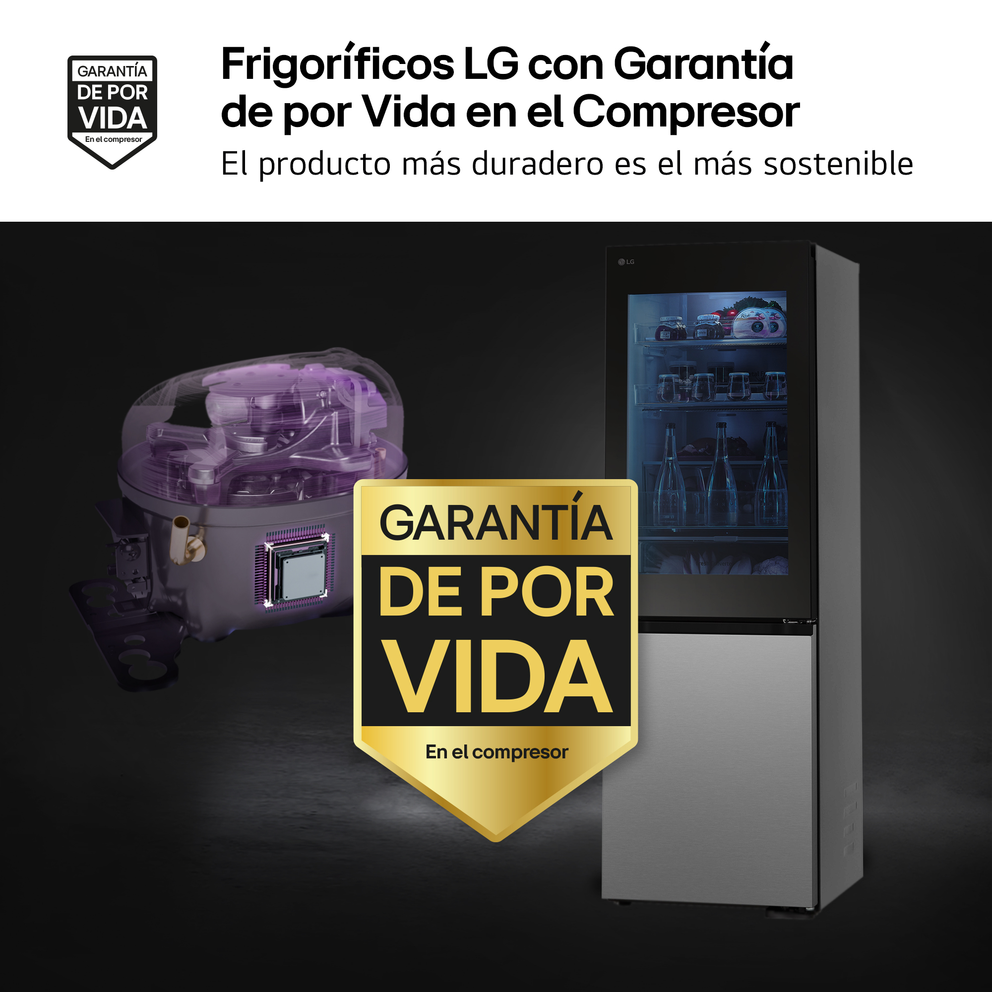 Frigoríficos LG con Garantía de por Vida en el Compresor El producto más duradero es el más sostenible
