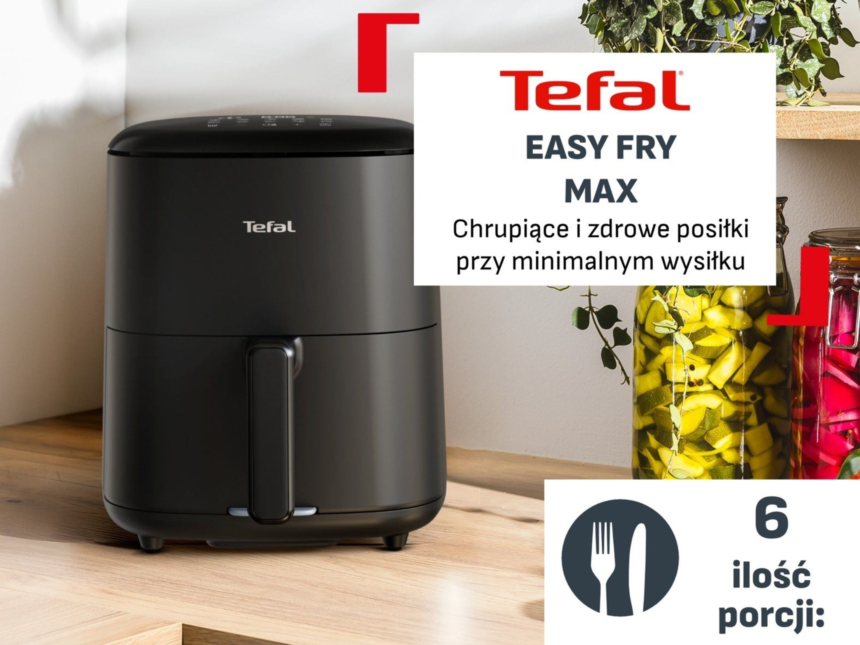 Frytkownica beztłuszczowa Air fryer TEFAL EY2468E0 Czarny