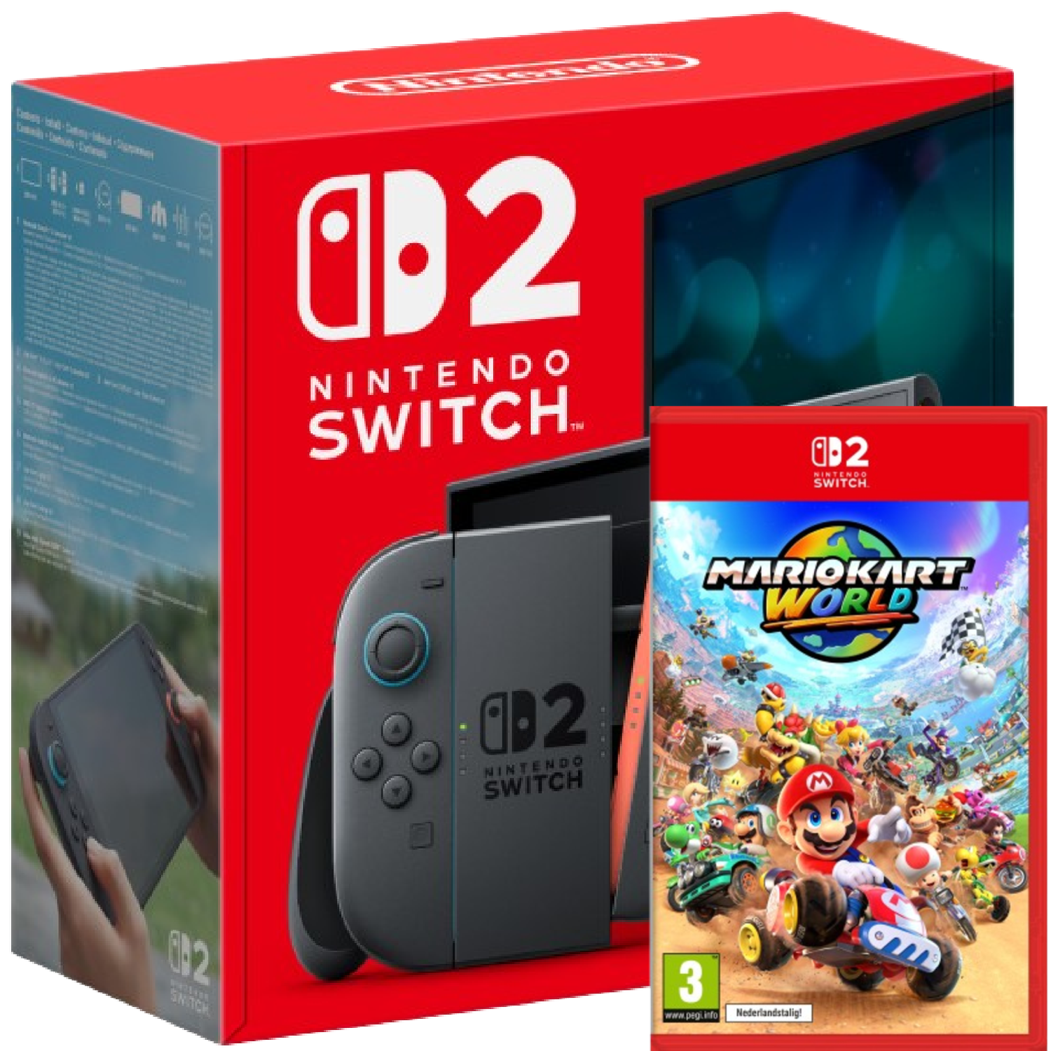 Bundel Nintendo Switch 2 Console Met Verwijderbare Batterij + Mario Kart World Gaming Bundle